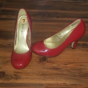 Patent leather red heels